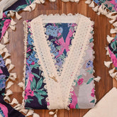 Cotton Blue Unstitched Suit